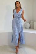 Kiki floral Split Maxi Dress Blue image