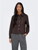 Onlmira Faux Suede Shirt-Coffee Bean image