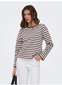 Onlsoph Long Sleeve Top-Brown/Pink/Cream Stripe image