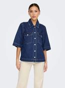 Onlbelle Short Sleeve Denim Shirt-Dark Blue Denim image