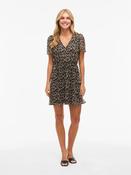 Vifalia V-Neck Short Dress-Black Hazel Print image