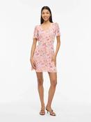 Vifalia V-Neck Short Dress-Misty Rose Flower Print image