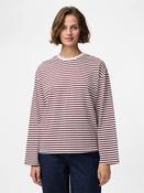 Pcsadie Long Sleeve Top-Cream/Wine Stripe image