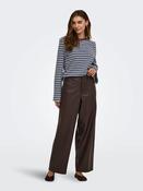 Onlneli Faux Leather Barrel Trousers- Chocolate Torte image