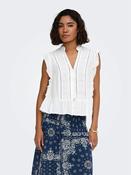 Onlhenny Frill Button Top-Bright White image