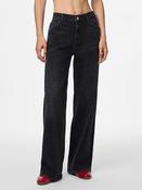 Pcsilke Mid Waist Wide Leg jeans-Washed Black