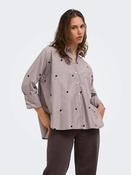 Onlnew Lina Grace Stripe Shirt-Brown/Cream with Brown Heart image