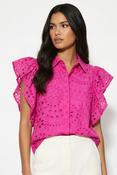 Pink Broderie Anglaise Top by Marc Angelo