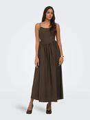 Onllikara Strap Waist Long Dress-Brown