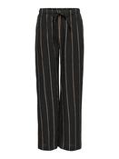 Jdyava Mid Waist Pull Up Trousers-Black/Brown Stripe