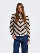 Onleliza Knit Sweater-Brown/Beige