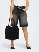 Onlmate Regular Waist Baggy Long Shorts-Washed Black image