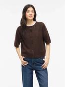 Viliga Short Sleeve Cardigan-Coffee Bean