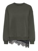 Jdyella Lace Detail Sweater-Black Olive