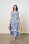 Paisley Maxi Dress-Blue/White