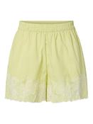 Pcgilia High Waist Shorts-Celery Green Stripe with Embroidery image