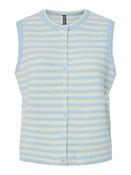 Pcmalou Stripe Knit Vest-Cream/Blue