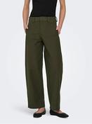 Onlclair Mid Waist Barrel Trousers-Olive image