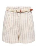 Onltate High Waist Belted Pinstripe Shorts image