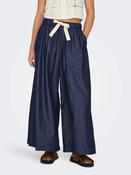 Onlbea High Waist Wide Palazzo Ankle Denim Trousers-Dark Blue Denim image