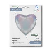 Heart 18inc Glitter Holographic Silver - Single Pack image