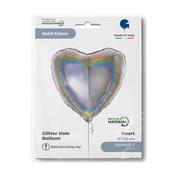 Heart 18" Glitter Holographic Silver image