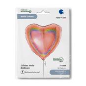 Heart 18" Glitter Holographic Rose Gold image