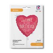With Love on Your Birthday Holog. 18" Single Pack image
