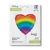 Glitter Rainbow Heart Holographic 18" Single Pack image