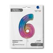 Number 6 Colourful Rainbow 40" image