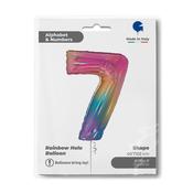 Number 7 Colourful Rainbow 40" image