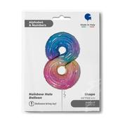 Number 8 Colourful Rainbow 40" image