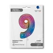Number 9 Colourful Rainbow 40" image