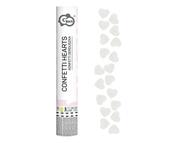 Confetti cannon Hearts, paper, white (30 cm)