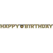 Sparkling Gold Happy Birthday Letter Banner 213 x 16.2 cm image
