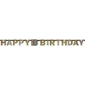Sparkling Gold 18th Birthday Letter Banner 213 x 16.2 cm