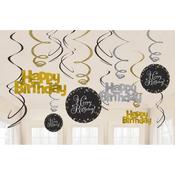 Sparkling Gold Swirl Decorations (12) 61 cm image