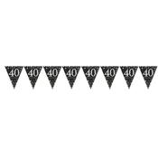 Sparkling Gold 40th Birthday Pennant Banner 396 x 21.5 cm image