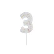 Giant Sprinkle Number '3' Candle image