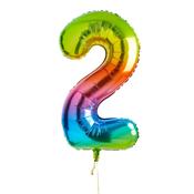 Rainbow Number '2' Foil 34" Balloon image