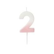 Pink Ombre Number '2' Candle image