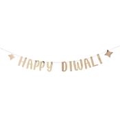 Gold 'Happy Diwali' Card Banner 2m