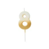 Gold Ombre Number '8' Candle image