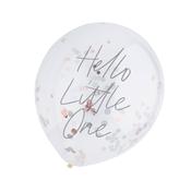 Hello Little One Confetti 12" Latex Balloons - Pack of 5 image