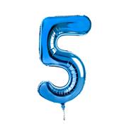 Blue Number '5' Foil 34" Balloon image