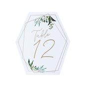Geometric Greenery Table Numbers - Pack of 12