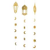 Gold Ramadan Hanging Card Decoration - Pack of 3