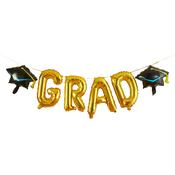 Gold 'Grad' Foil 14" Balloon Garland image