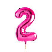 Hot Pink Number '2' Foil 34" Balloon image