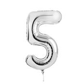 Silver Number '5' Foil 34" Balloon image